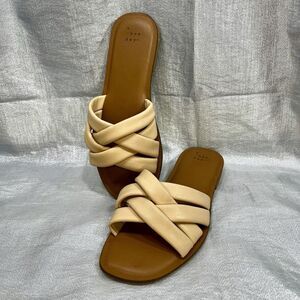 A New Day Women's Rory Padded Slide Sandals Tan Size 8.5